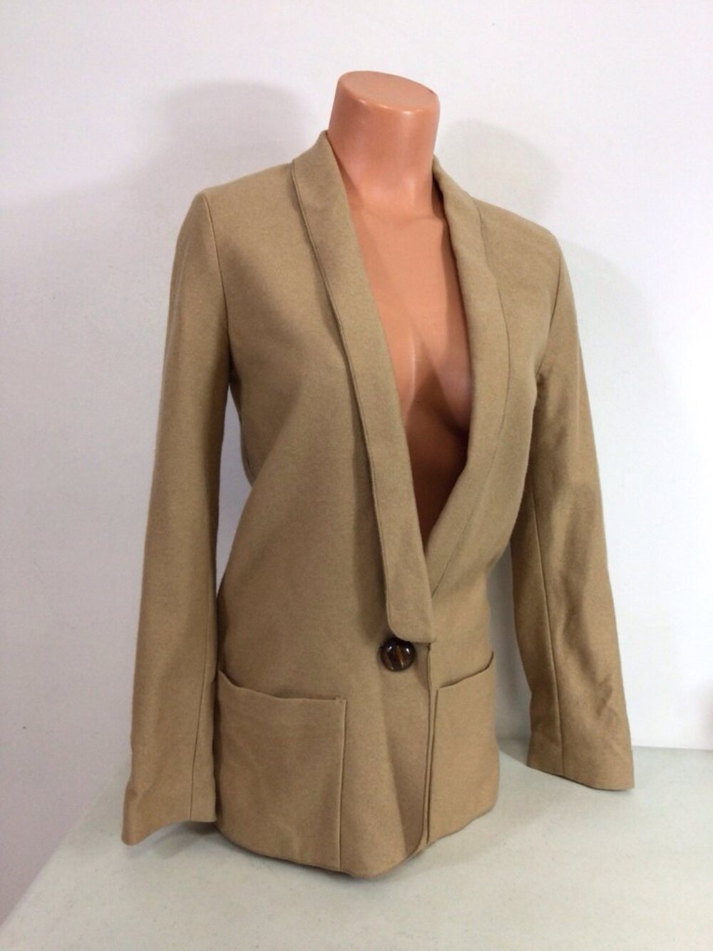 Giada Forte Camel Wool Coat Blazer Jacket Womens 0